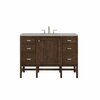 James Martin Vanities Addison 48in Single Vanity, Mid-Century Acacia w/ 3 CM Eternal Serena Quartz Top E444-V48-MCA-3ESR